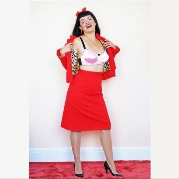 Bernie Dexter Red Limited Edition Diana A-Line Pinup Style Skirt - Picture 4 of 8